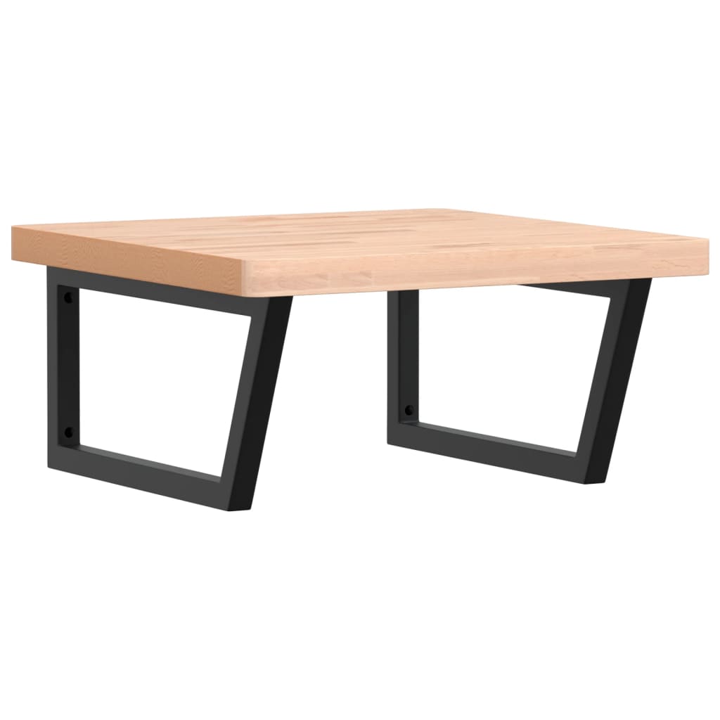 badeværelseshylde stål og massivt bøgetræ