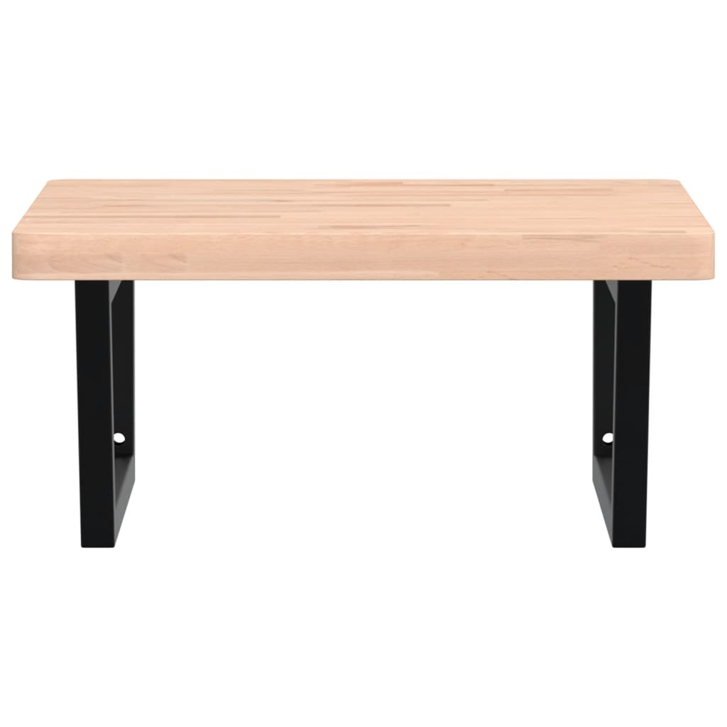 badeværelseshylde stål og massivt bøgetræ