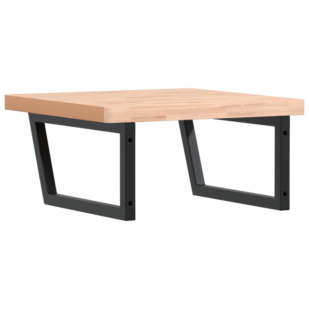 badeværelseshylde stål og massivt bøgetræ