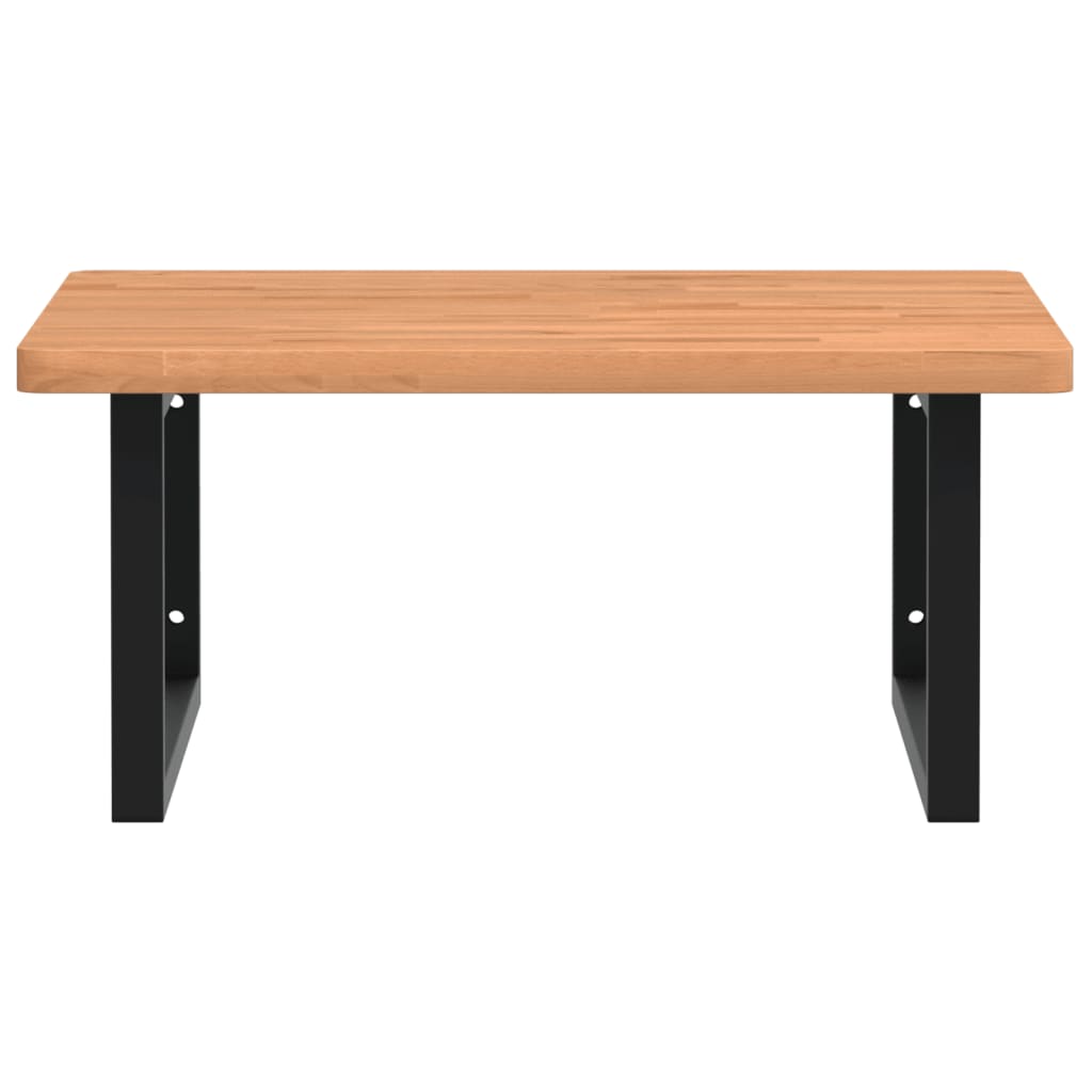 badeværelseshylde stål og massivt bøgetræ