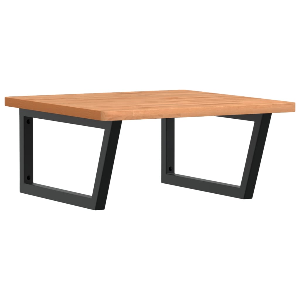 badeværelseshylde stål og massivt bøgetræ