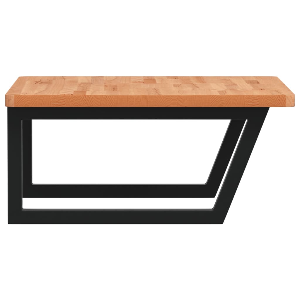 badeværelseshylde stål og massivt bøgetræ