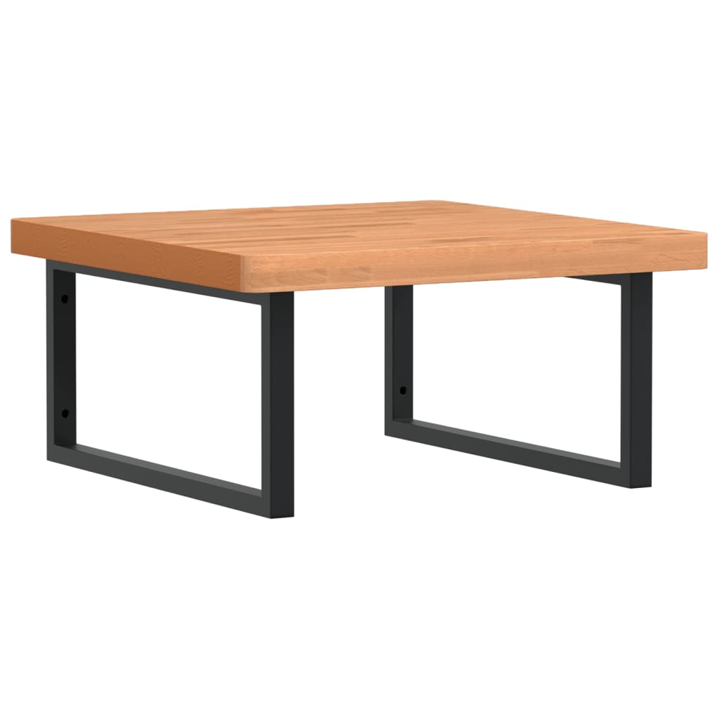 badeværelseshylde stål og massivt bøgetræ