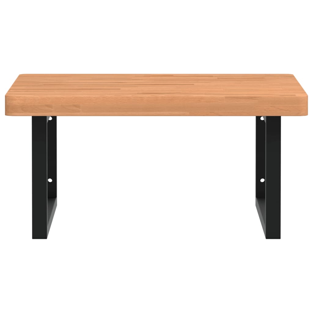 badeværelseshylde stål og massivt bøgetræ