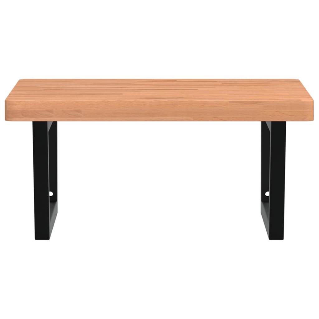 badeværelseshylde stål og massivt bøgetræ