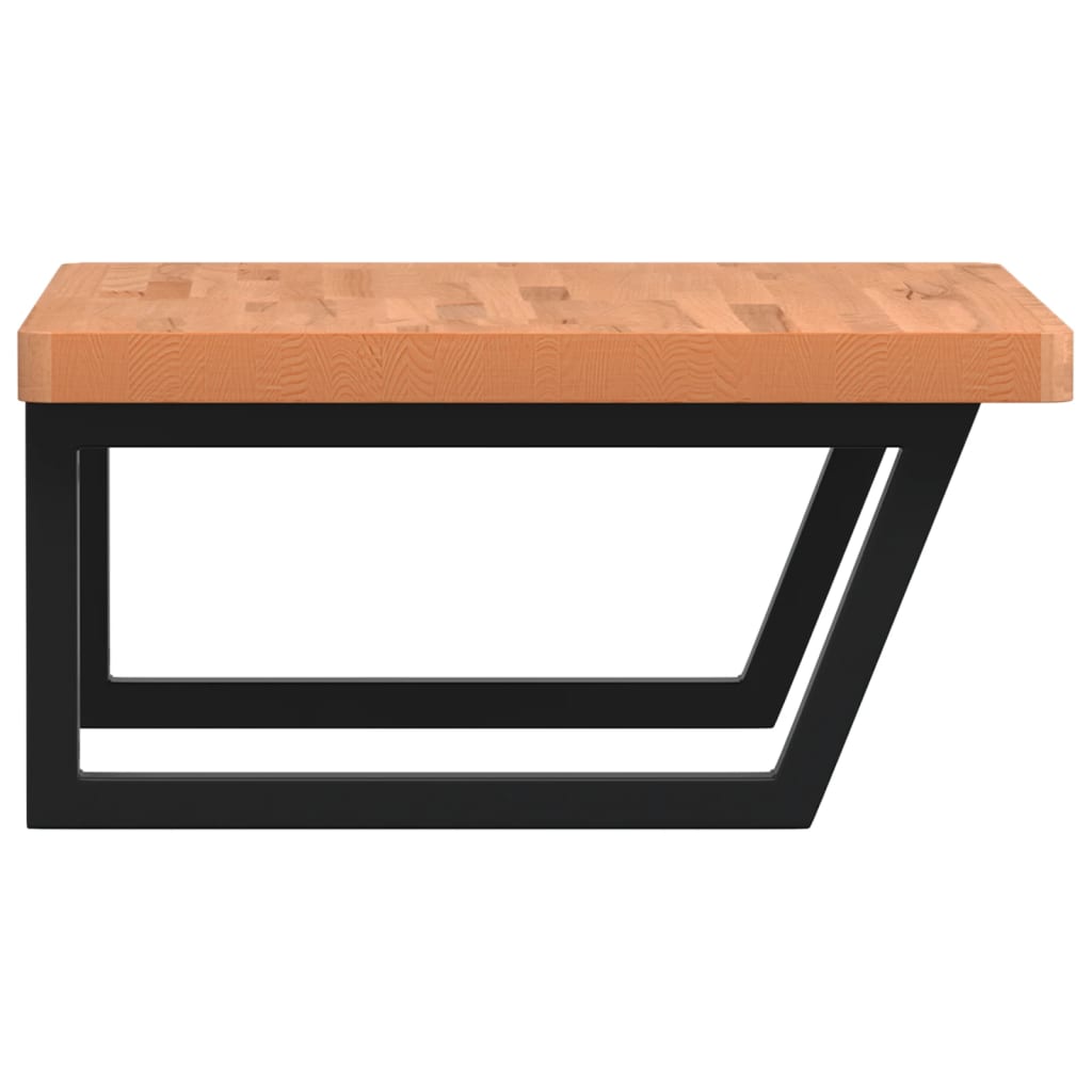 badeværelseshylde stål og massivt bøgetræ