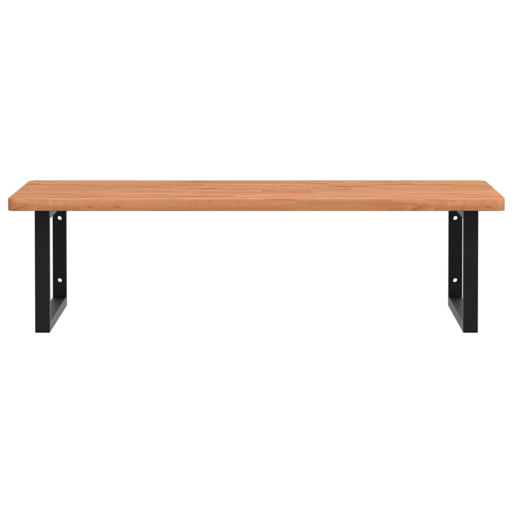 badeværelseshylde stål og massivt bøgetræ