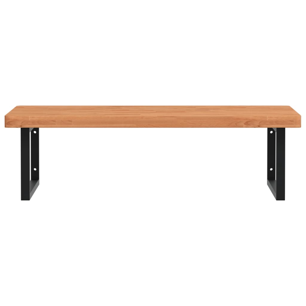 badeværelseshylde stål og massivt bøgetræ