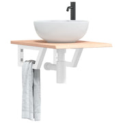 badeværelseshylde stål og massivt egetræ