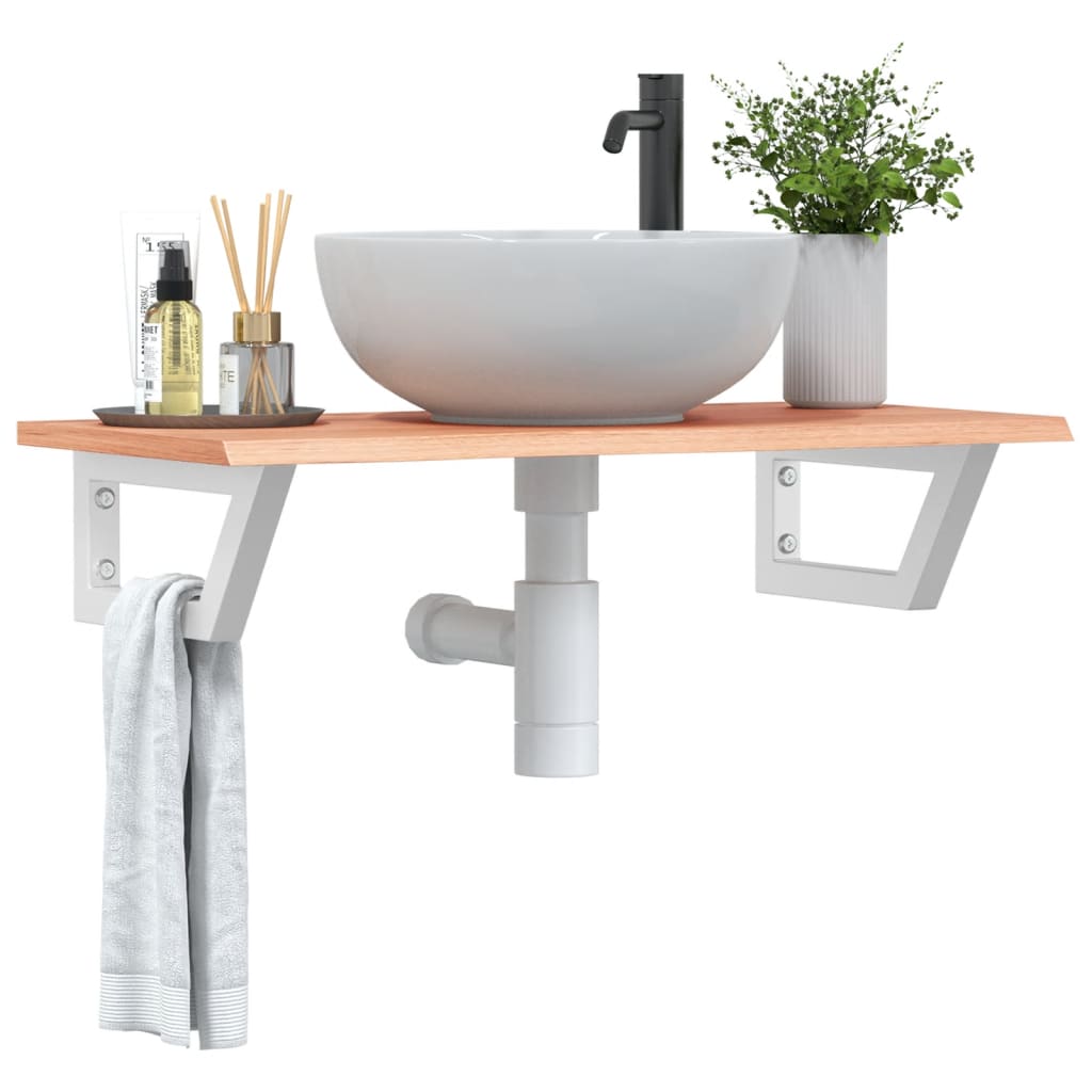 badeværelseshylde stål og massivt egetræ