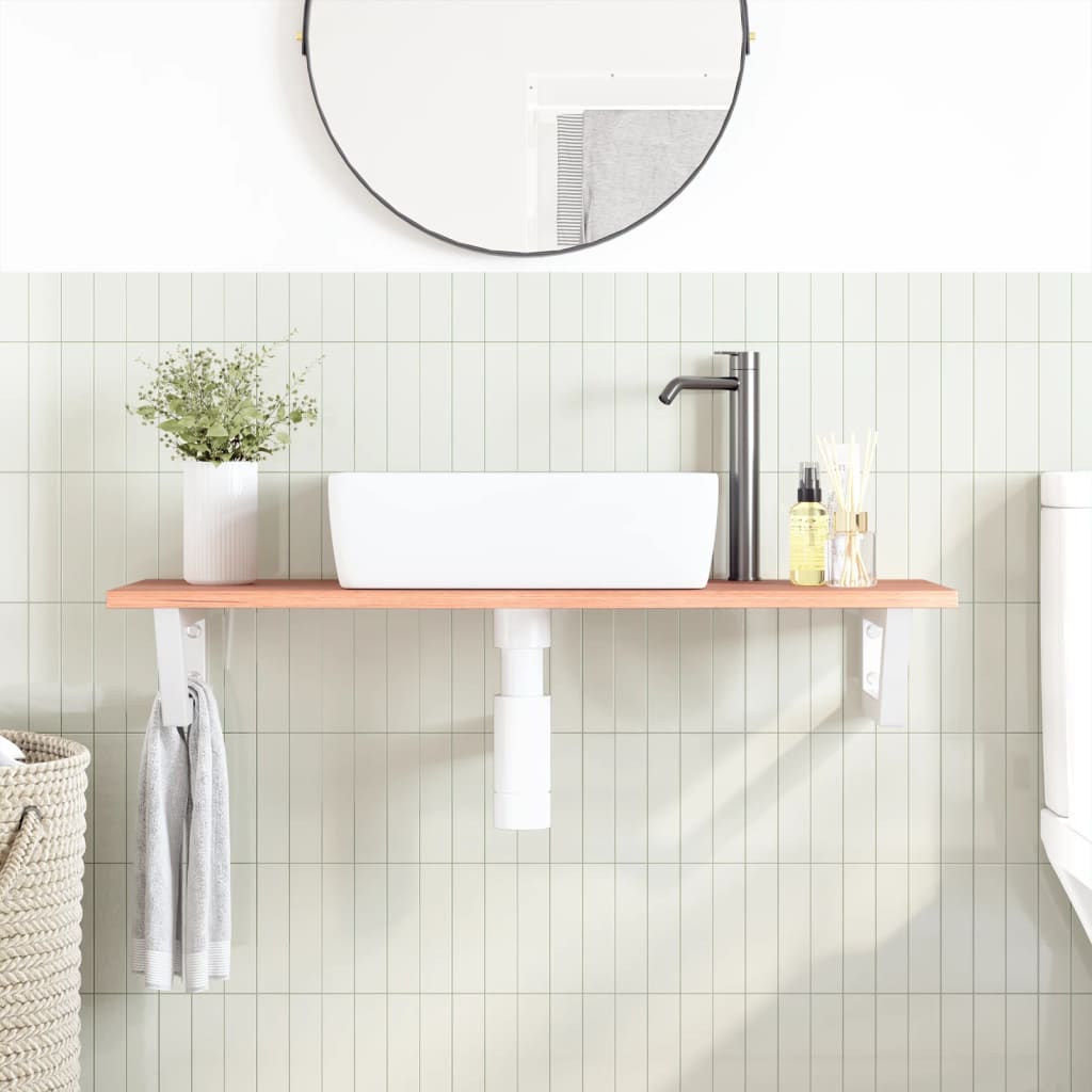 badeværelseshylde stål og massivt egetræ