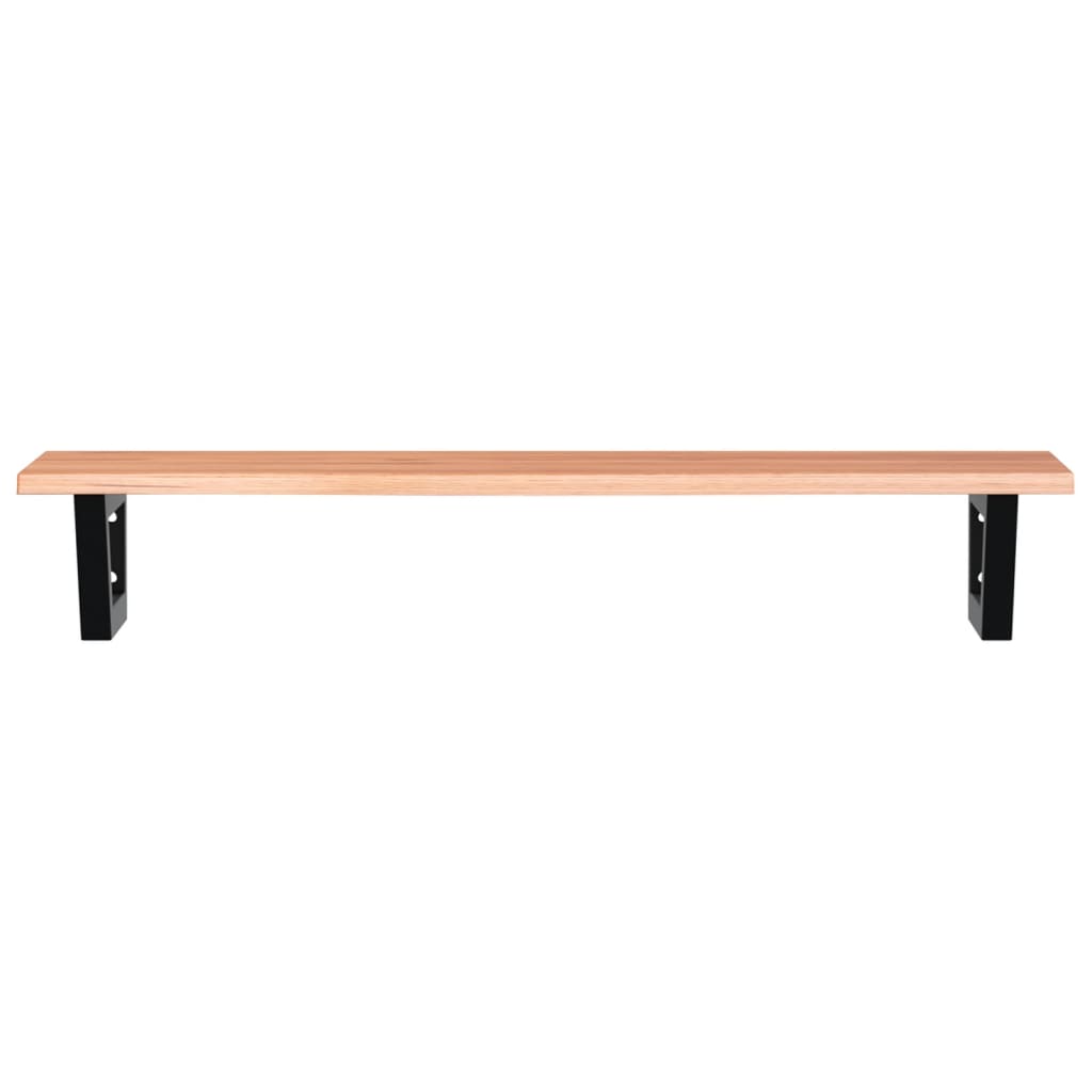 badeværelseshylde stål og massivt egetræ