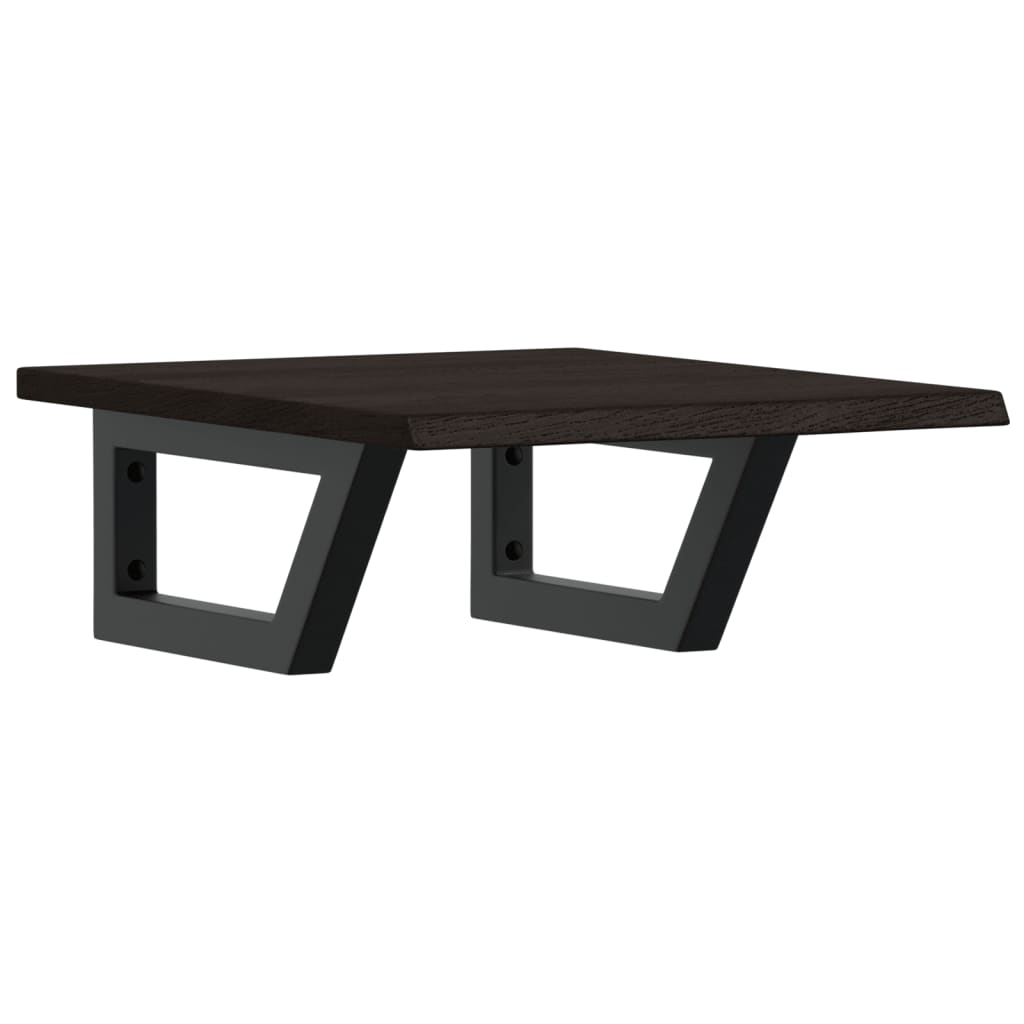 badeværelseshylde stål og massivt egetræ