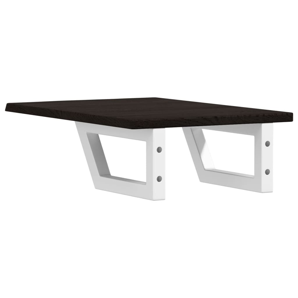 badeværelseshylde stål og massivt egetræ