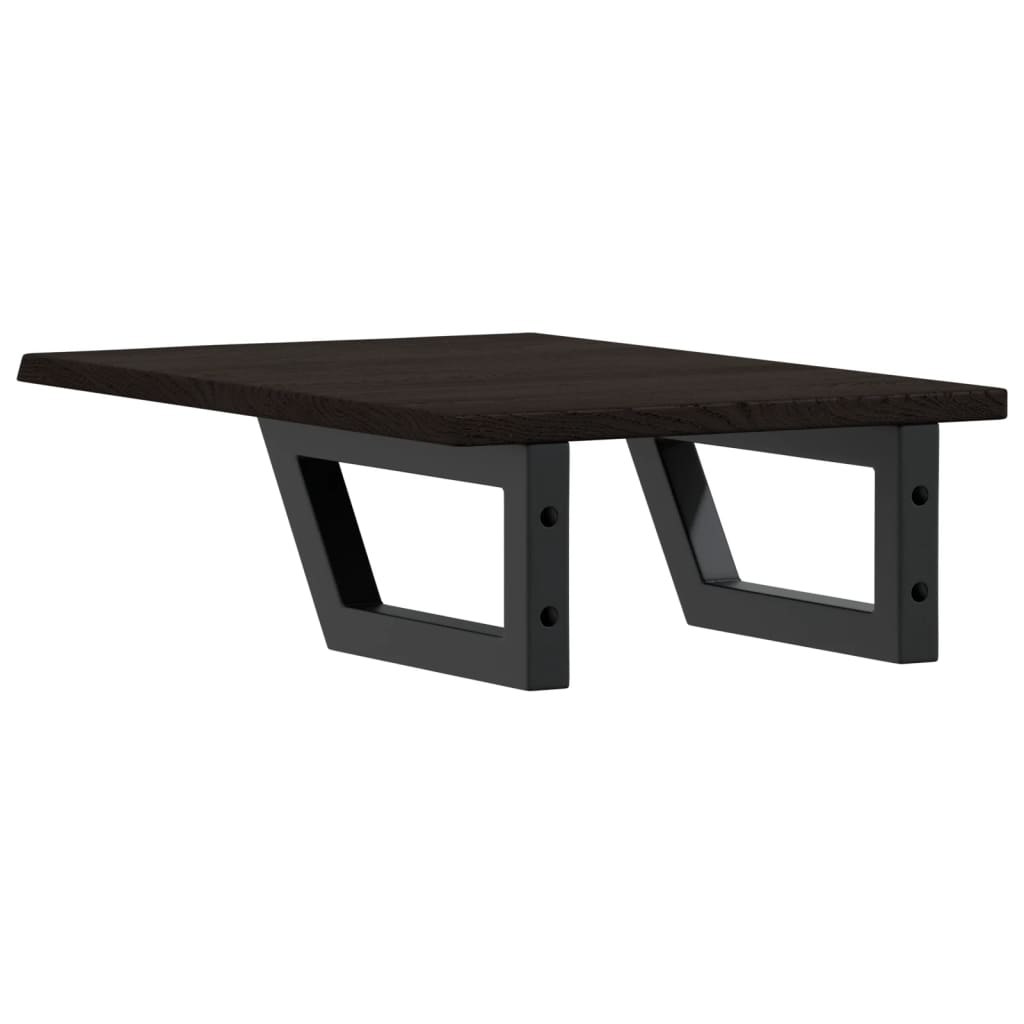 badeværelseshylde stål og massivt egetræ