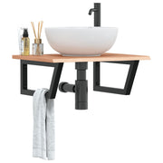 badeværelseshylde stål og massivt egetræ