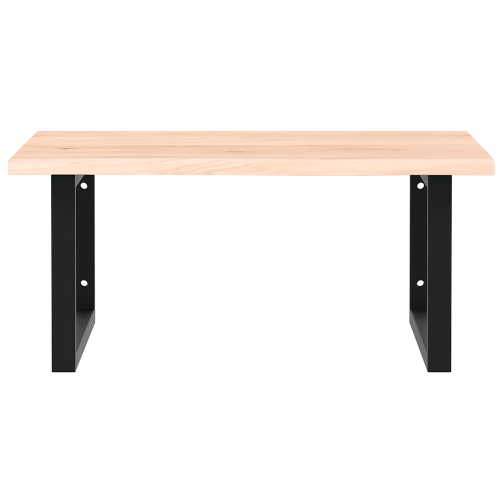 badeværelseshylde stål og massivt egetræ