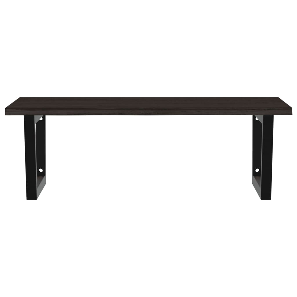 badeværelseshylde stål og massivt egetræ