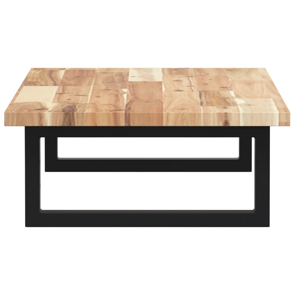 væghængt badeværelseshylde stål og massivt akacietræ