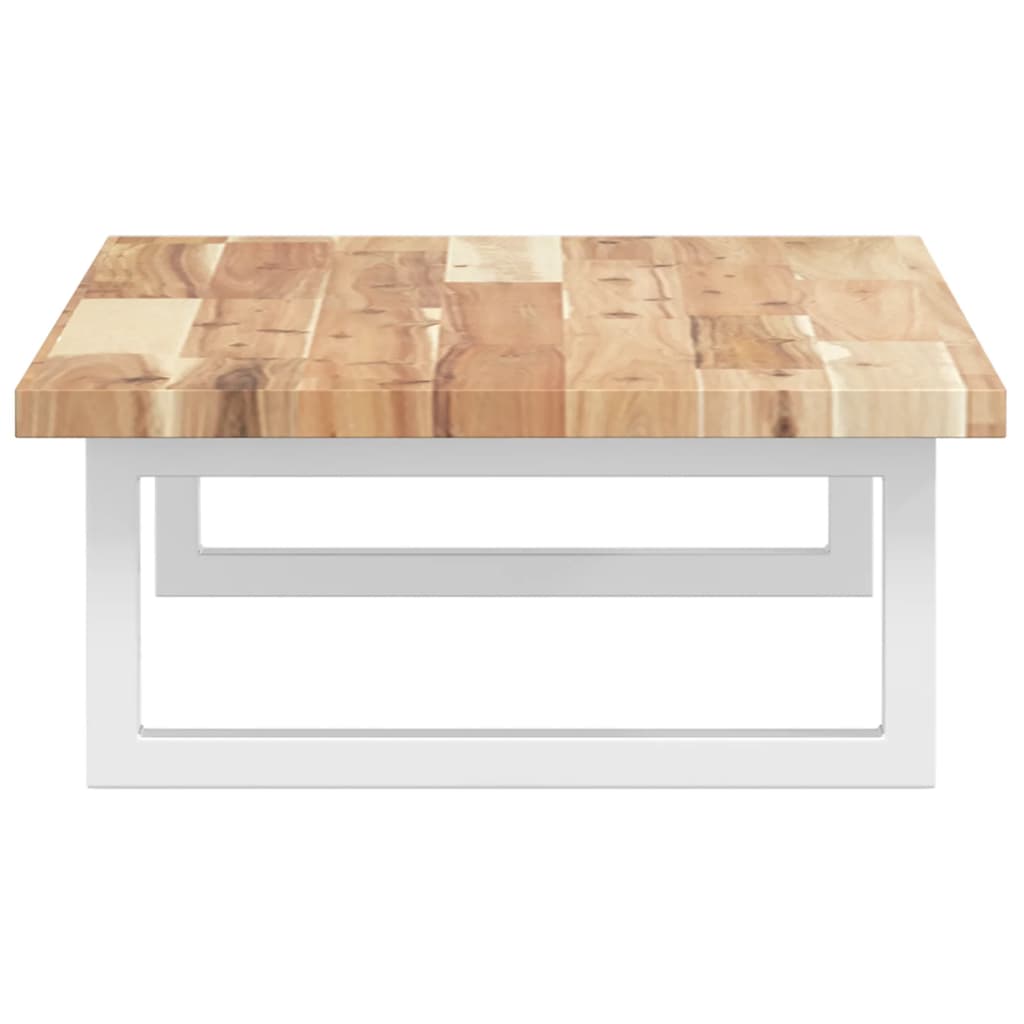 væghængt badeværelseshylde stål og massivt akacietræ