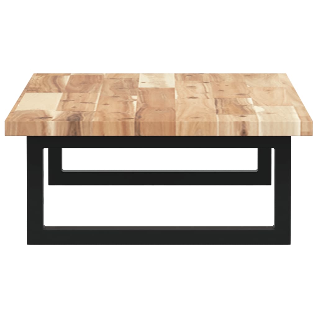 væghængt badeværelseshylde stål og massivt akacietræ