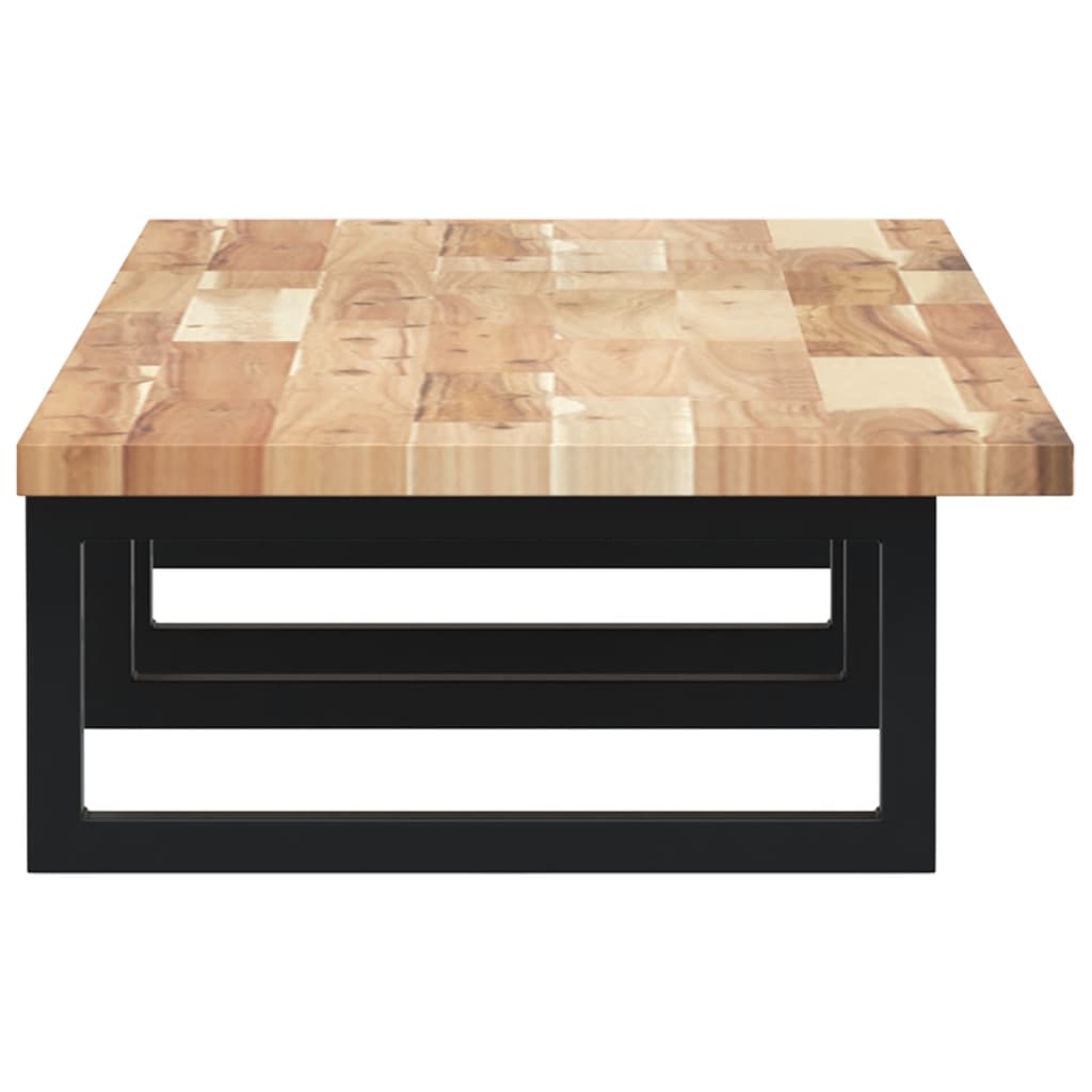 væghængt badeværelseshylde stål og massivt akacietræ