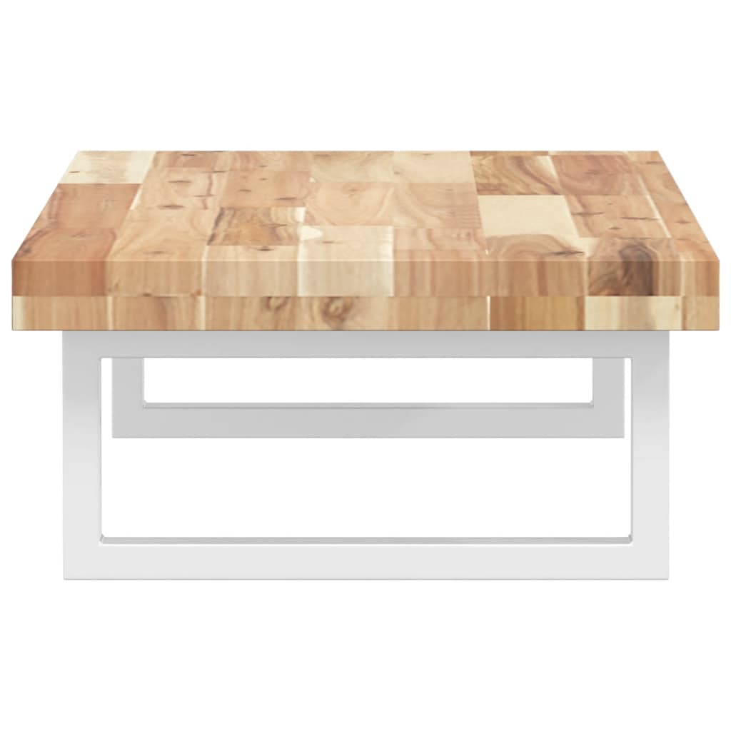 væghængt badeværelseshylde stål og massivt akacietræ