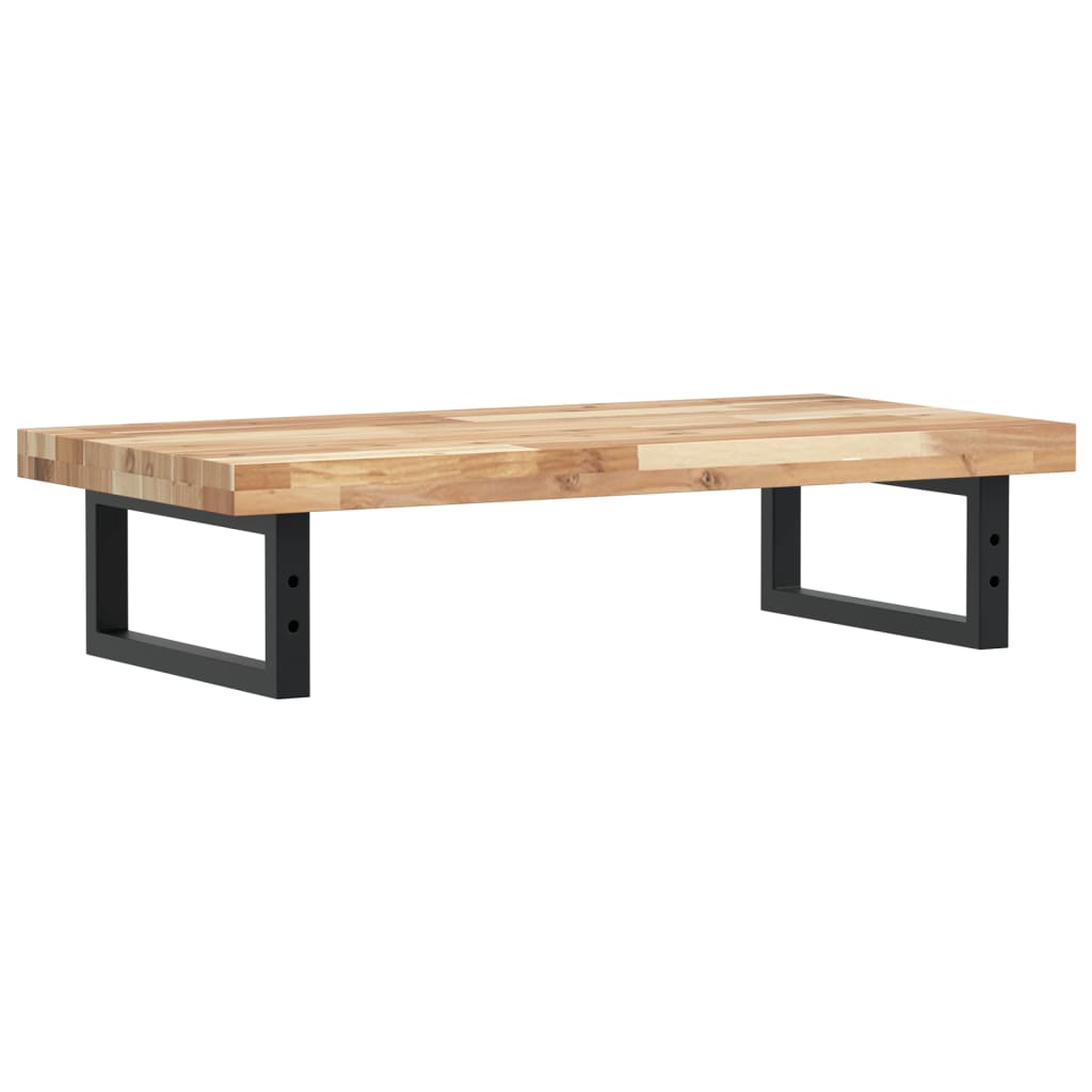 væghængt badeværelseshylde stål og massivt akacietræ