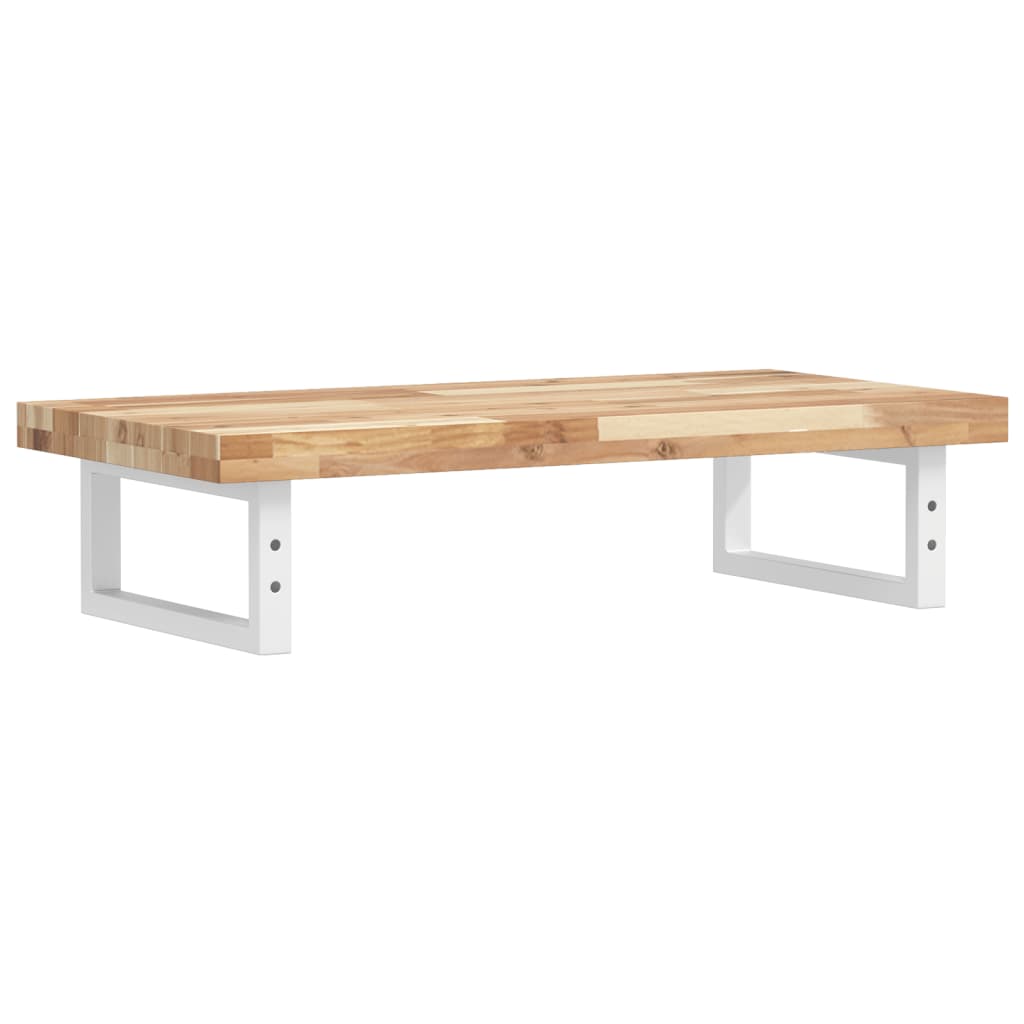 væghængt badeværelseshylde stål og massivt akacietræ