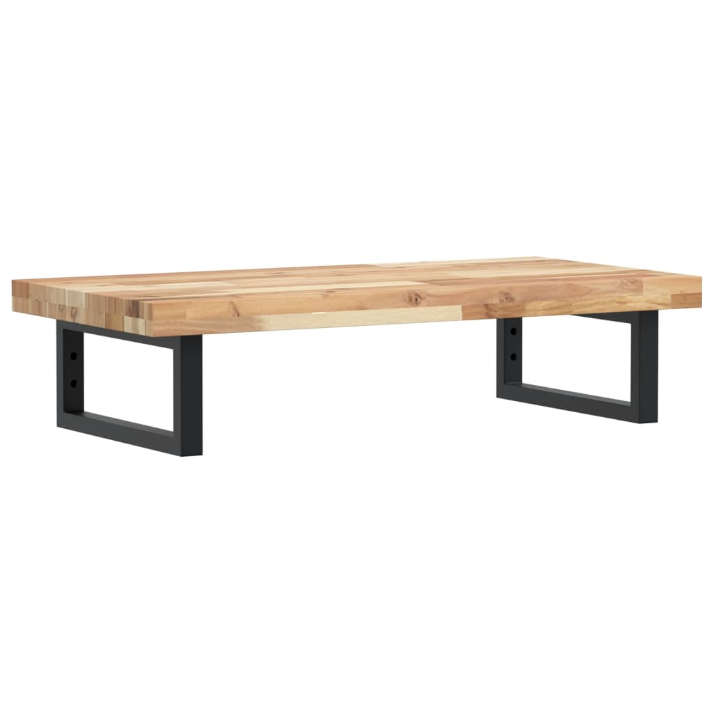 væghængt badeværelseshylde stål og massivt akacietræ