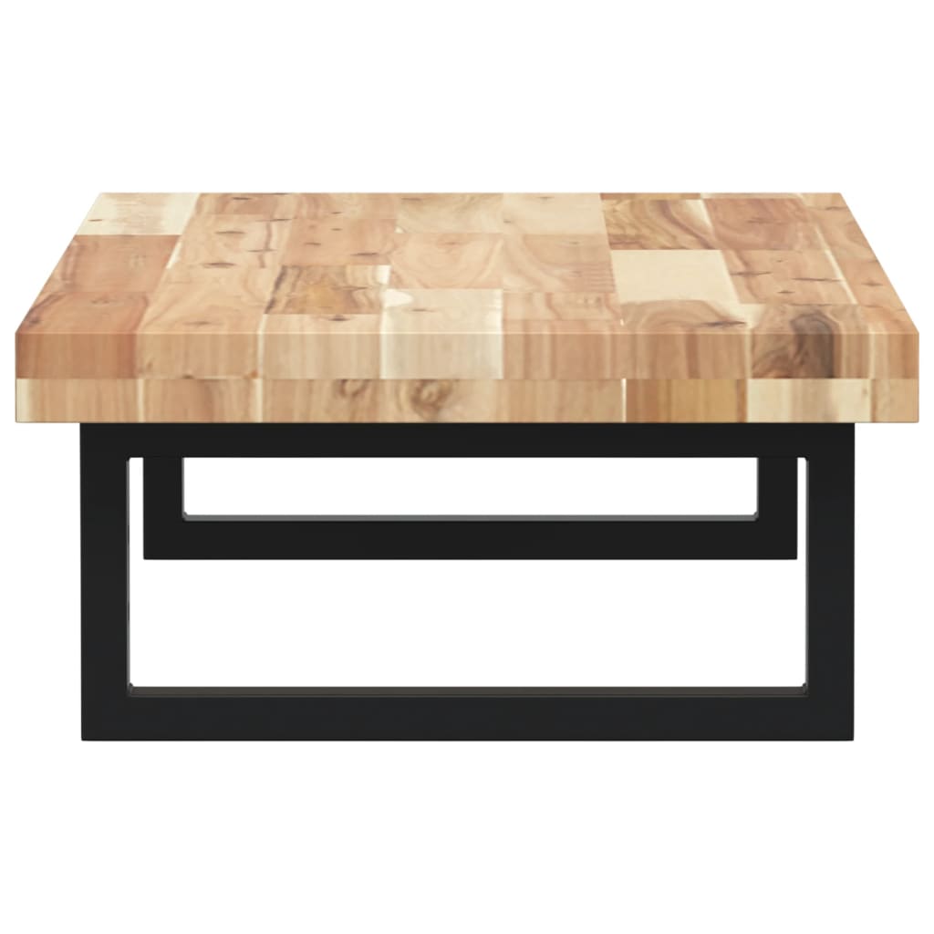 væghængt badeværelseshylde stål og massivt akacietræ