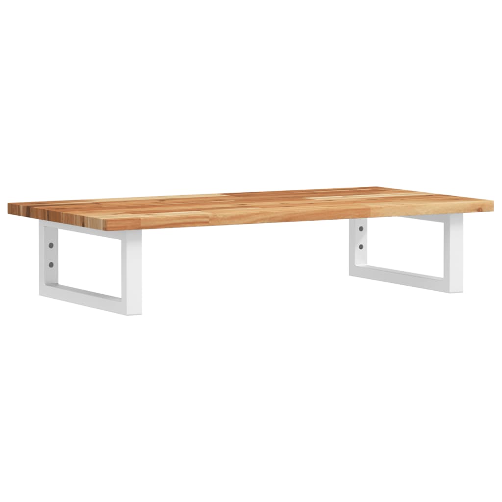 væghængt badeværelseshylde stål og massivt akacietræ