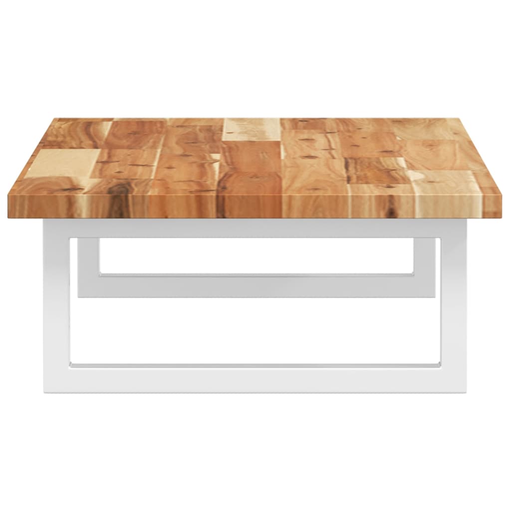 væghængt badeværelseshylde stål og massivt akacietræ