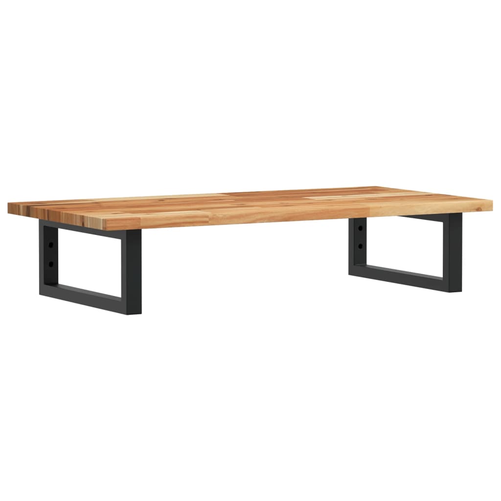 væghængt badeværelseshylde stål og massivt akacietræ