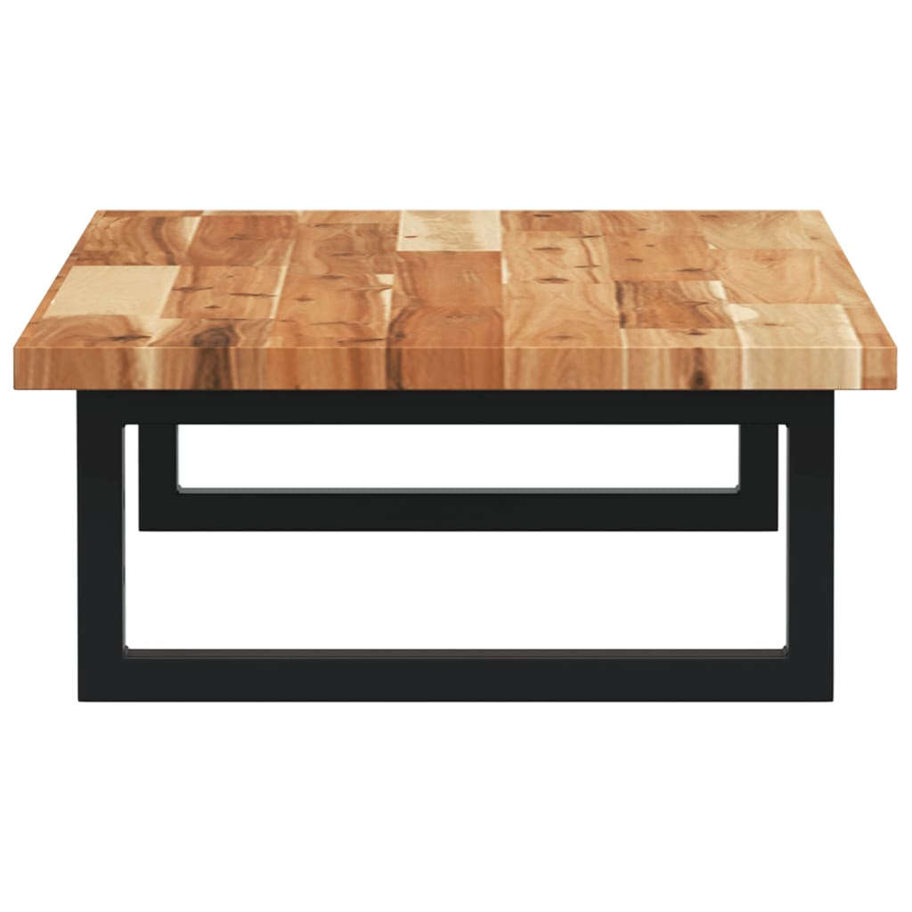 væghængt badeværelseshylde stål og massivt akacietræ