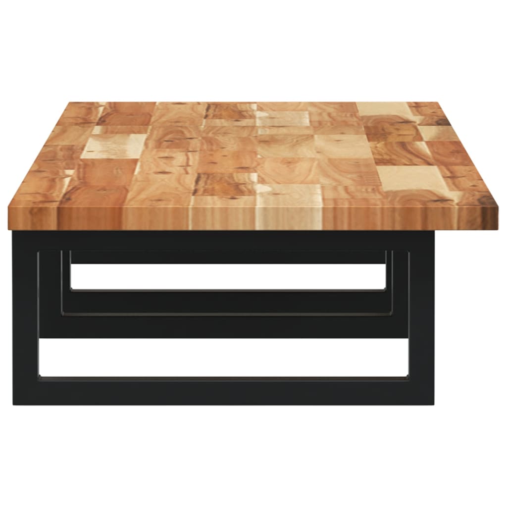 væghængt badeværelseshylde stål og massivt akacietræ