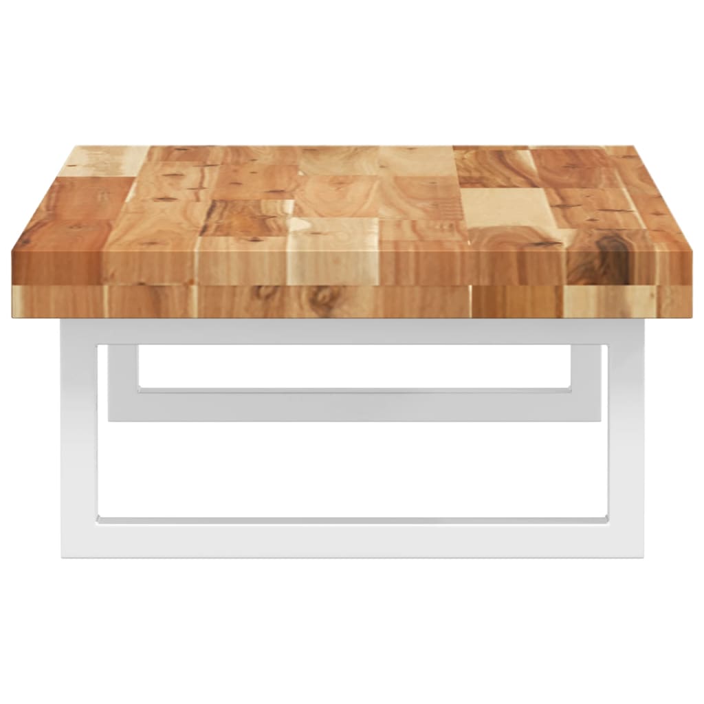 væghængt badeværelseshylde stål og massivt akacietræ