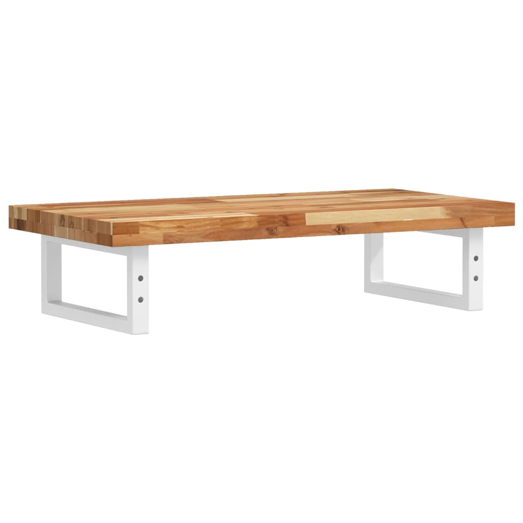 væghængt badeværelseshylde stål og massivt akacietræ