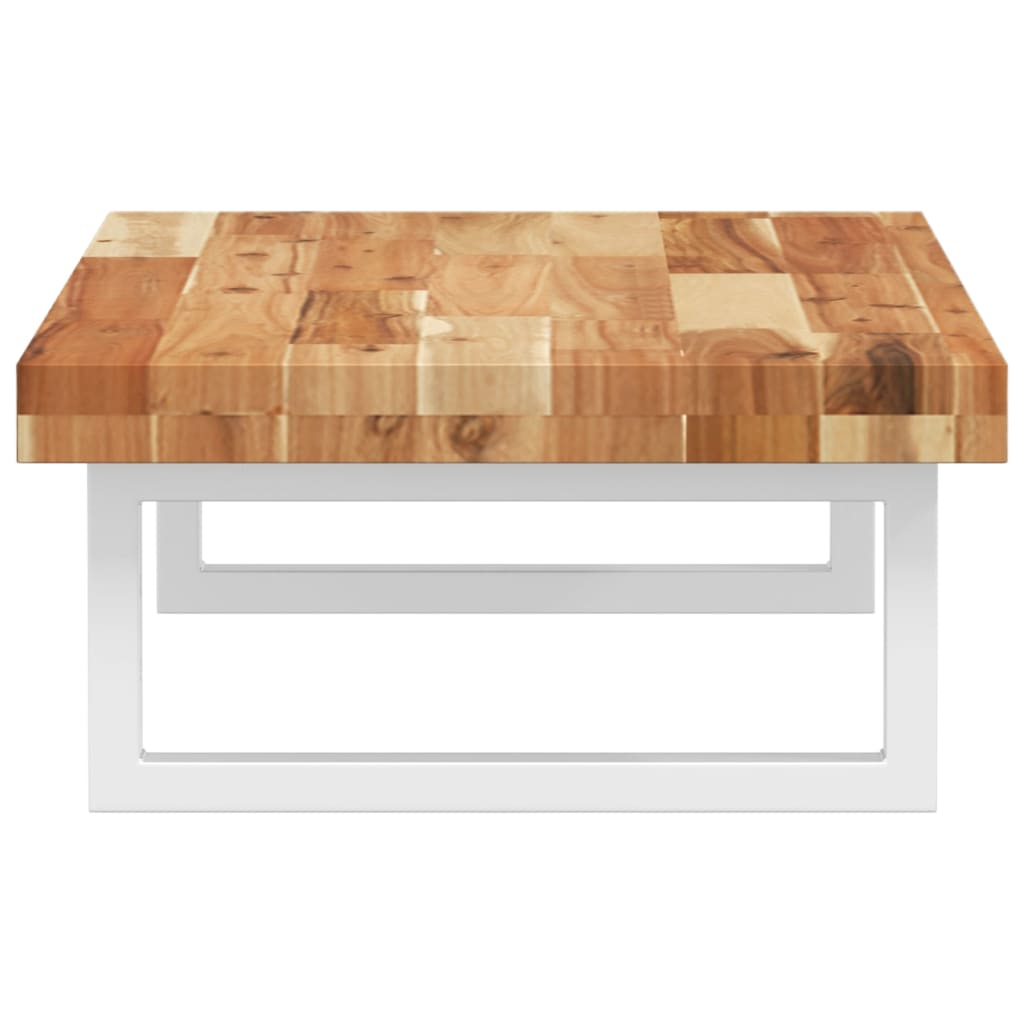 væghængt badeværelseshylde stål og massivt akacietræ