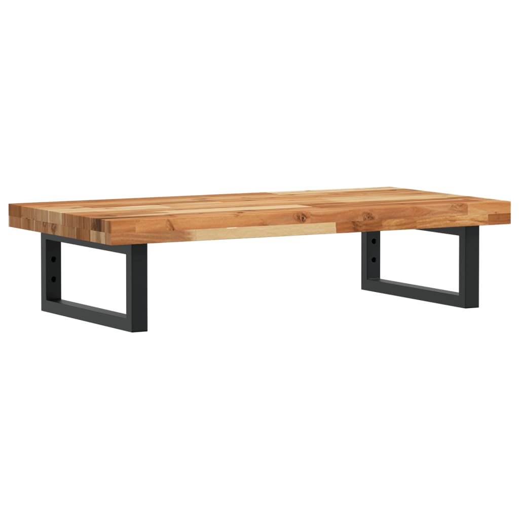 væghængt badeværelseshylde stål og massivt akacietræ