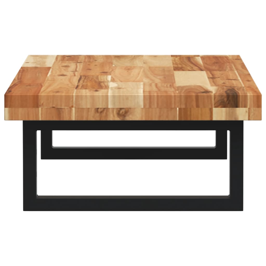 væghængt badeværelseshylde stål og massivt akacietræ