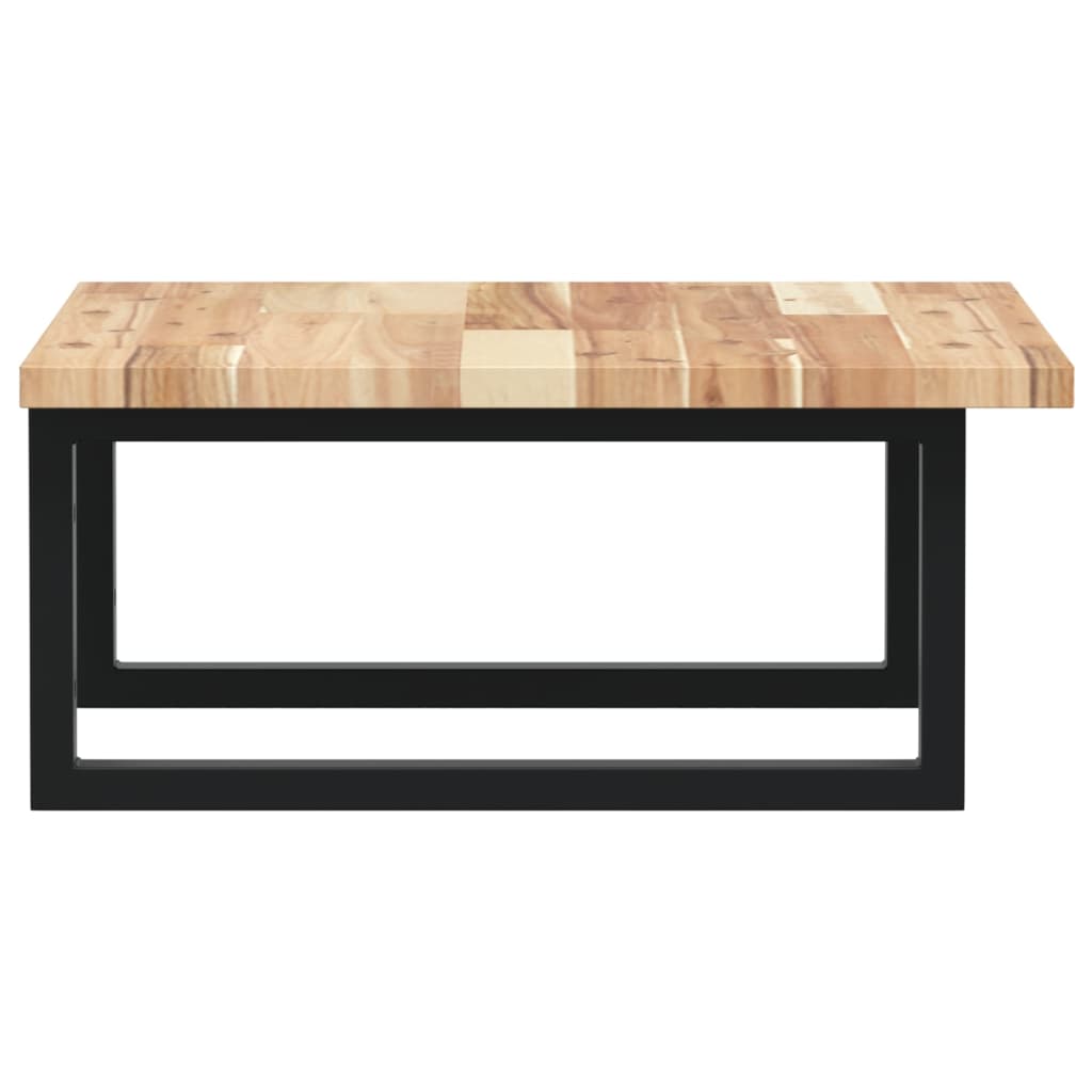 væghængt badeværelseshylde stål og massivt akacietræ