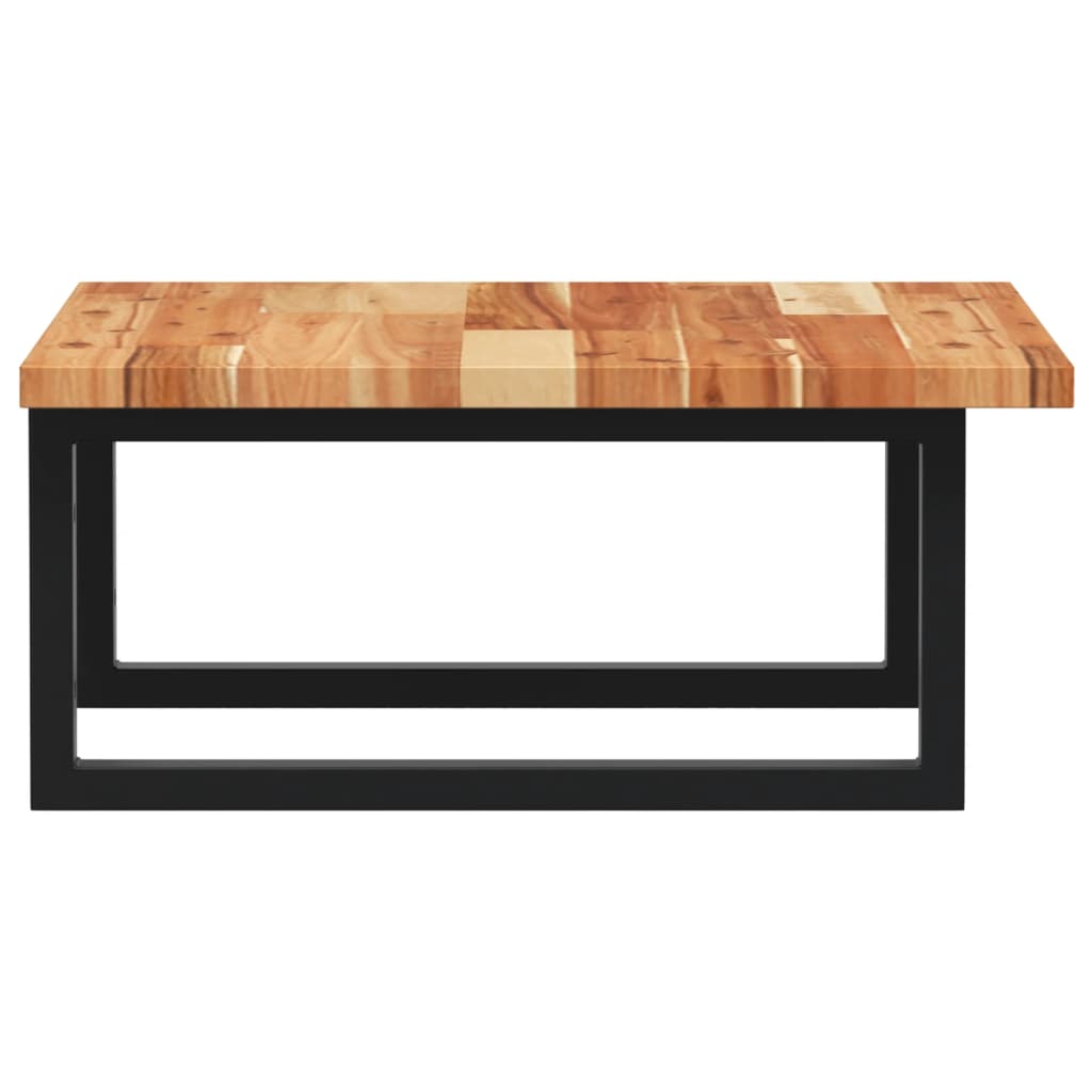 væghængt badeværelseshylde stål og massivt akacietræ