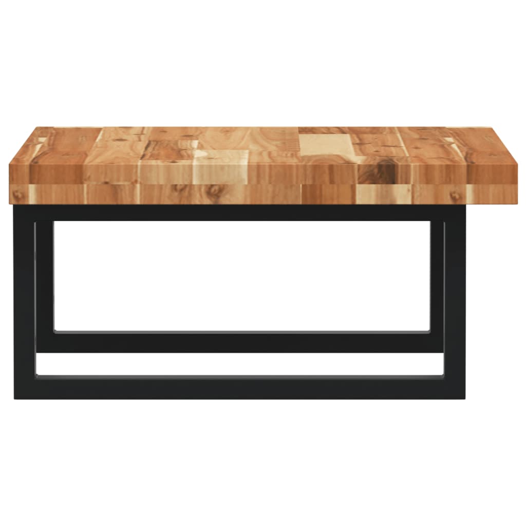 væghængt badeværelseshylde stål og massivt akacietræ