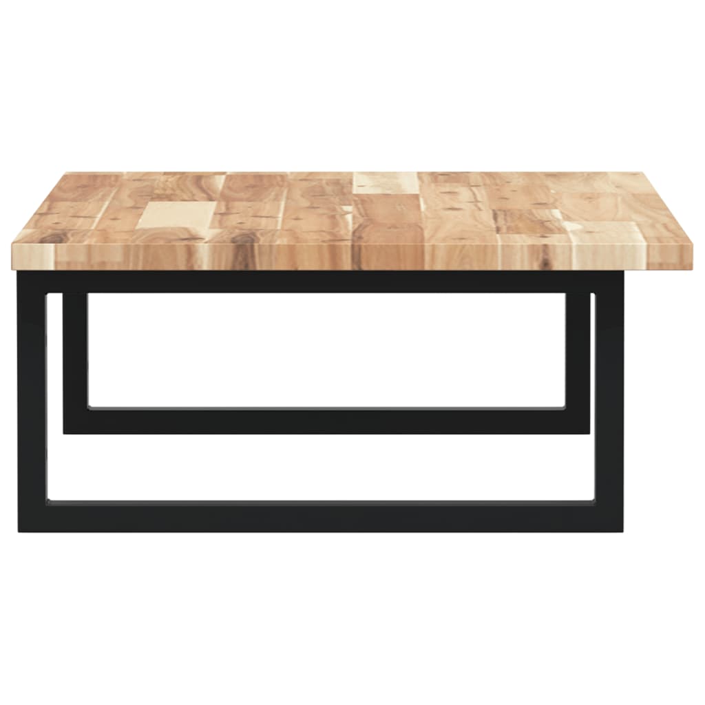 væghængt badeværelseshylde stål og massivt akacietræ