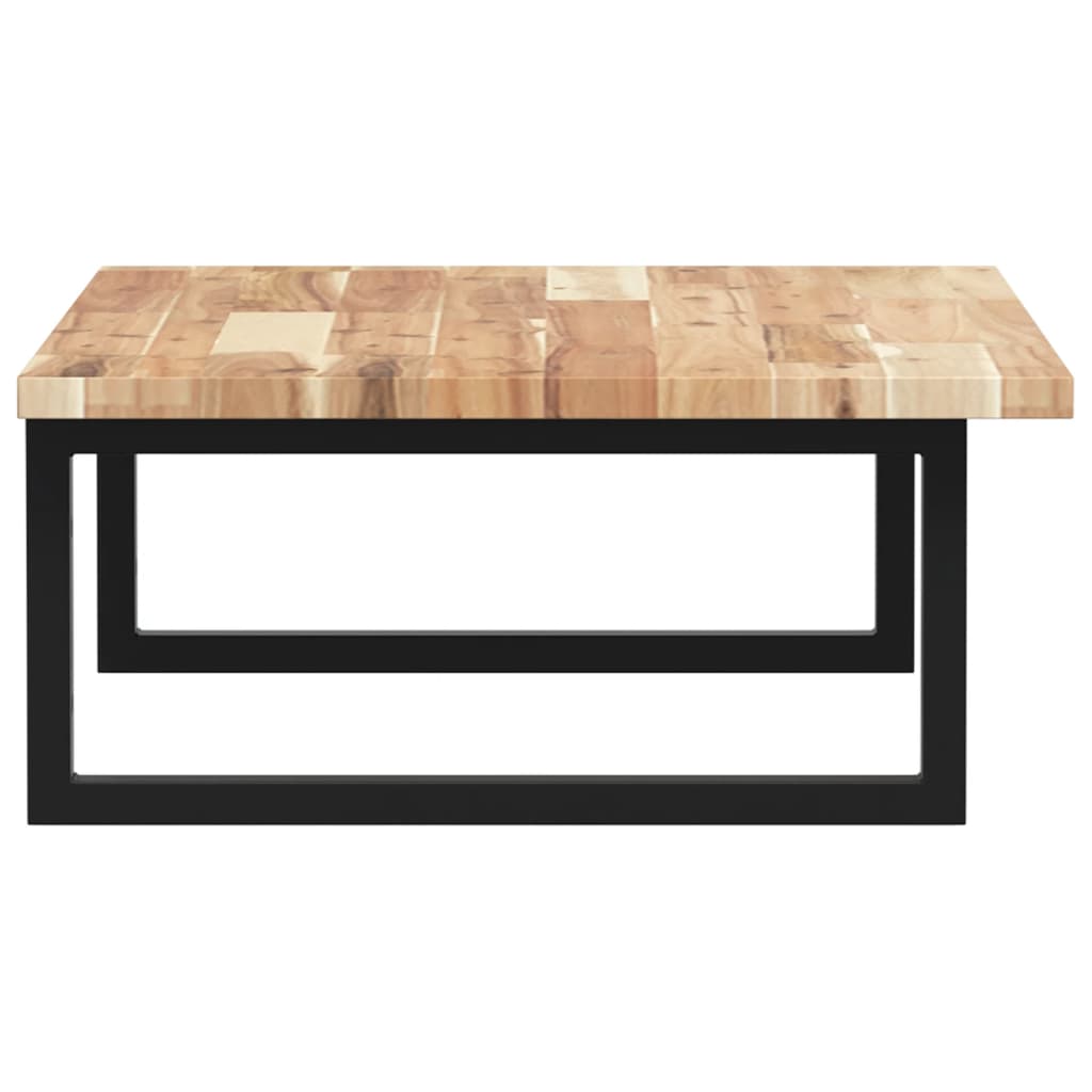 væghængt badeværelseshylde stål og massivt akacietræ