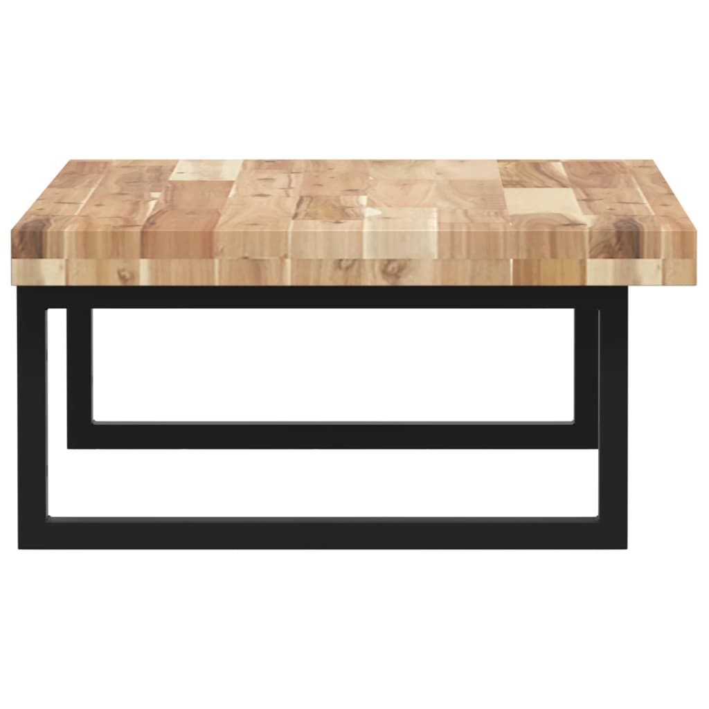 væghængt badeværelseshylde stål og massivt akacietræ