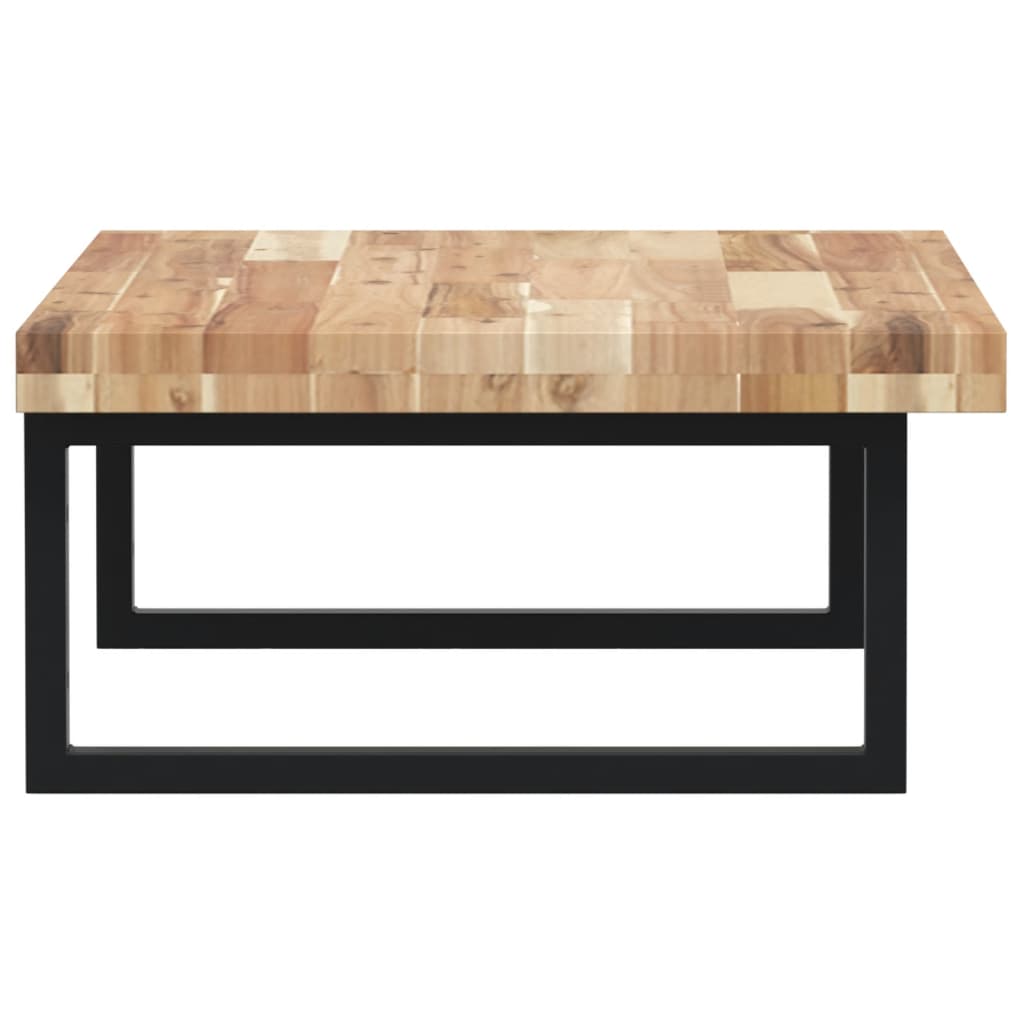 væghængt badeværelseshylde stål og massivt akacietræ