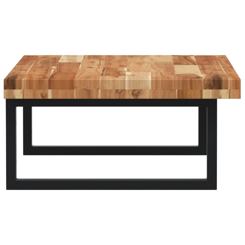 væghængt badeværelseshylde stål og massivt akacietræ