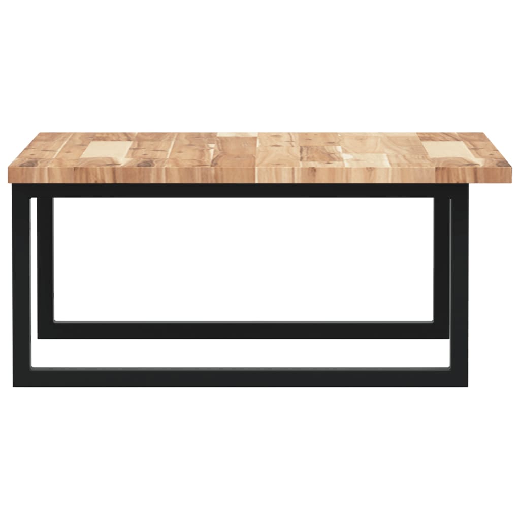 væghængt badeværelseshylde stål og massivt akacietræ